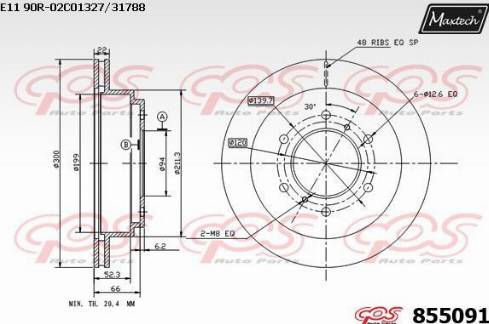 Maxtech 855091.0000 - Brake Disc autospares.lv