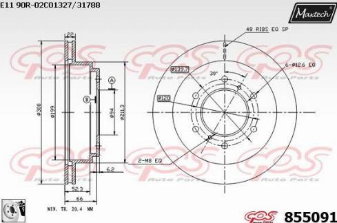 Maxtech 855091.0080 - Brake Disc autospares.lv