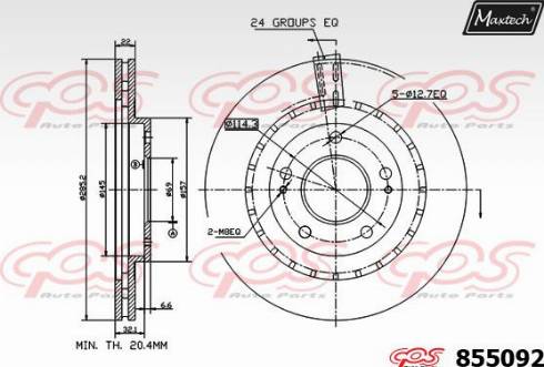 Maxtech 855092.0000 - Brake Disc autospares.lv