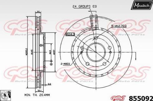 Maxtech 855092.0080 - Brake Disc autospares.lv