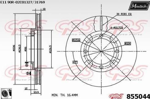 Maxtech 855044.0060 - Brake Disc autospares.lv