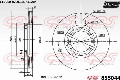 Maxtech 855044.0000 - Brake Disc autospares.lv