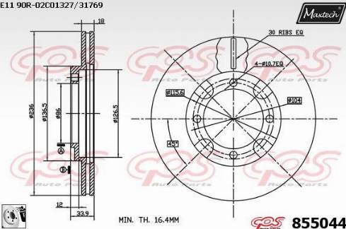 Maxtech 855044.0080 - Brake Disc autospares.lv