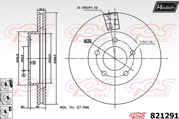 Maxtech 855044 - Brake Disc autospares.lv