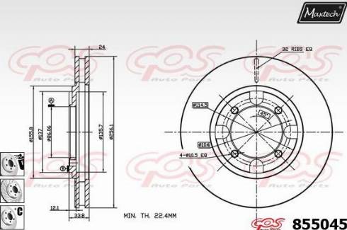 Maxtech 855045.6980 - Brake Disc autospares.lv