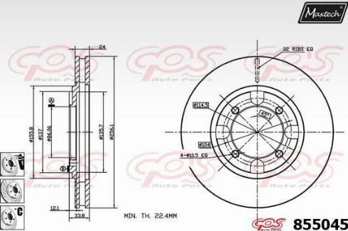 Maxtech 855045.6880 - Brake Disc autospares.lv