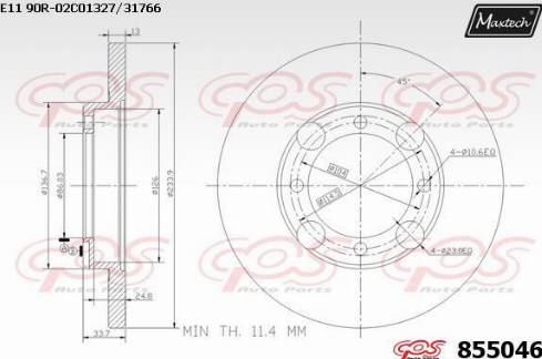 Maxtech 855046.0000 - Brake Disc autospares.lv