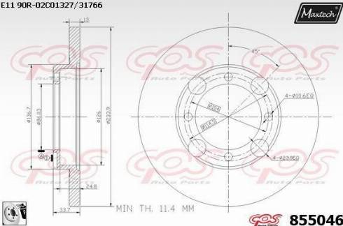 Maxtech 855046.0080 - Brake Disc autospares.lv