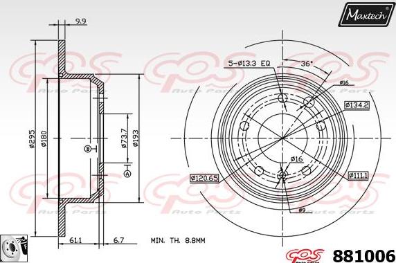 Maxtech 855046 - Brake Disc autospares.lv