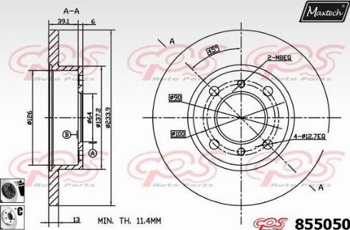 Maxtech 855050.6060 - Brake Disc autospares.lv