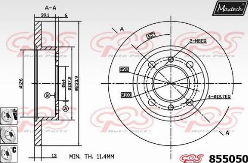 Maxtech 855050.6880 - Brake Disc autospares.lv