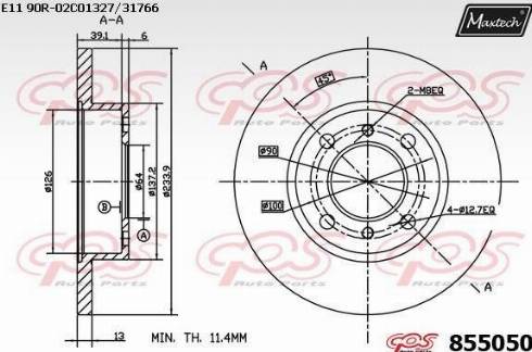 Maxtech 855050.0000 - Brake Disc autospares.lv