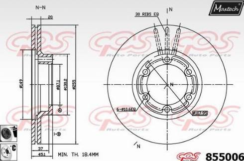 Maxtech 855006.6060 - Brake Disc autospares.lv