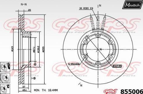 Maxtech 855006.6980 - Brake Disc autospares.lv