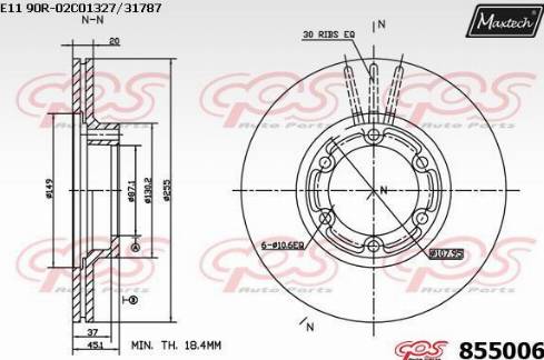 Maxtech 855006.0000 - Brake Disc autospares.lv