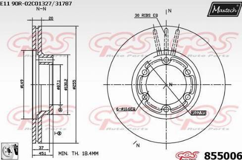 Maxtech 855006.0080 - Brake Disc autospares.lv