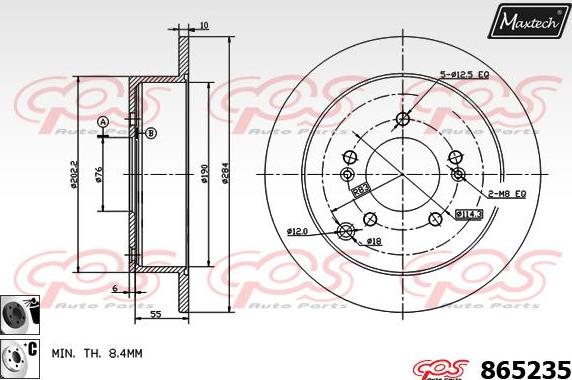 Maxtech 855006 - Brake Disc autospares.lv