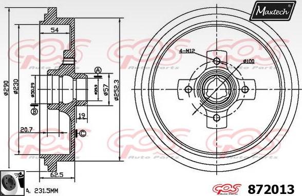 Maxtech 855007 - Brake Disc autospares.lv