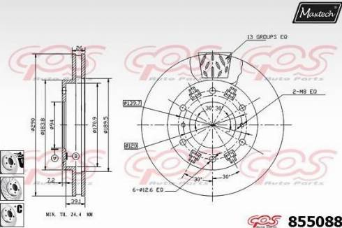 Maxtech 855088.6880 - Brake Disc autospares.lv