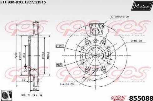 Maxtech 855088.0060 - Brake Disc autospares.lv