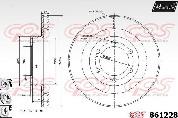 Maxtech 861234 - Brake Disc autospares.lv