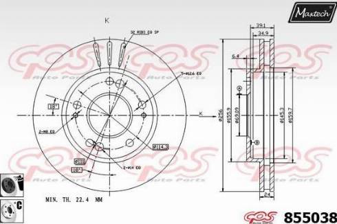 Maxtech 855038.6060 - Brake Disc autospares.lv