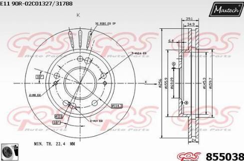 Maxtech 855038.0060 - Brake Disc autospares.lv