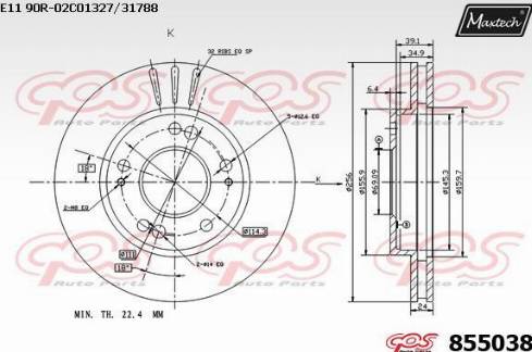 Maxtech 855038.0000 - Brake Disc autospares.lv