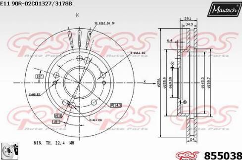 Maxtech 855038.0080 - Brake Disc autospares.lv