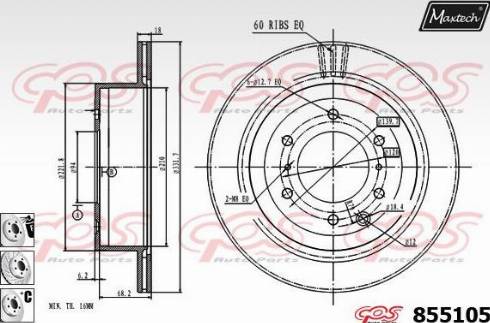 Maxtech 855105.6980 - Brake Disc autospares.lv