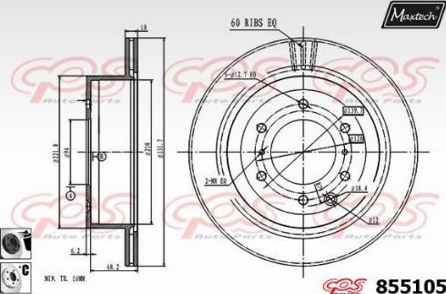 Maxtech 855105.6060 - Brake Disc autospares.lv