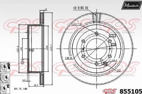 Maxtech 855105.6880 - Brake Disc autospares.lv