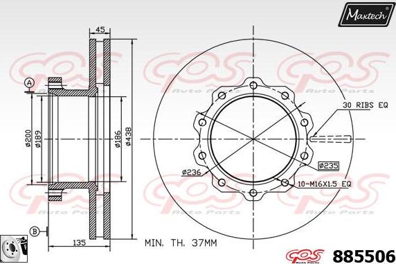 Maxtech 855105 - Brake Disc autospares.lv