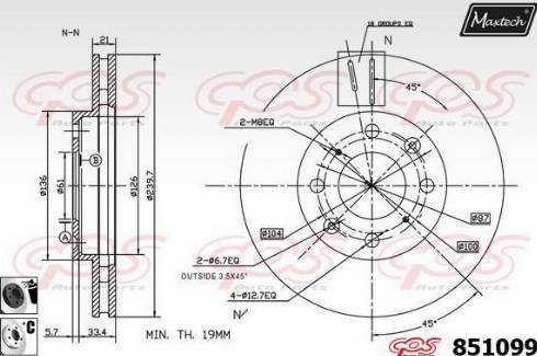 Maxtech 851099.6060 - Brake Disc autospares.lv