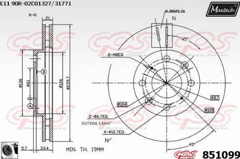 Maxtech 851099.0060 - Brake Disc autospares.lv