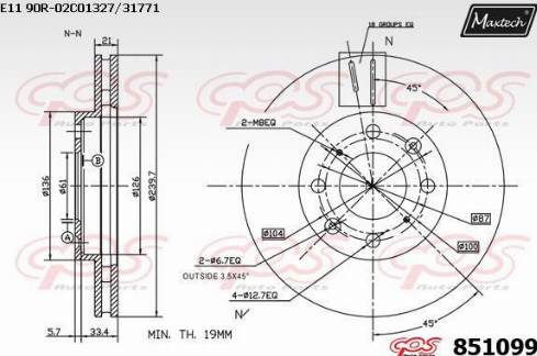 Maxtech 851099.0000 - Brake Disc autospares.lv