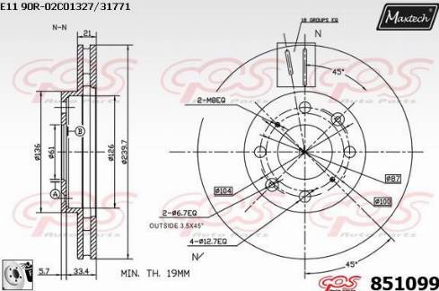 Maxtech 851099.0080 - Brake Disc autospares.lv