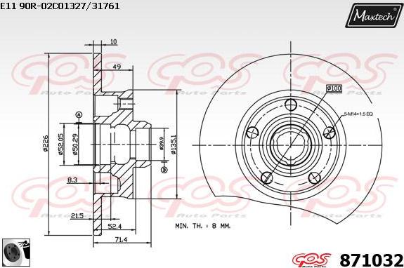 Maxtech 851099 - Brake Disc autospares.lv