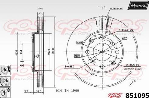 Maxtech 851095.6880 - Brake Disc autospares.lv