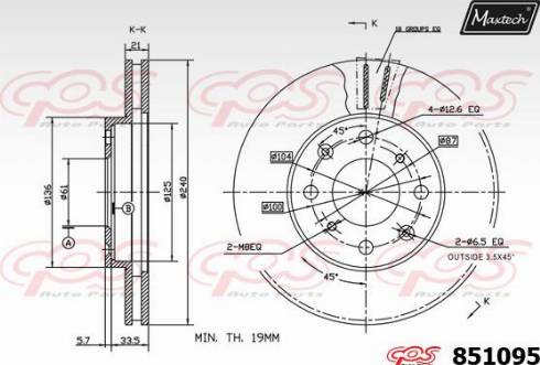 Maxtech 851095.0000 - Brake Disc autospares.lv