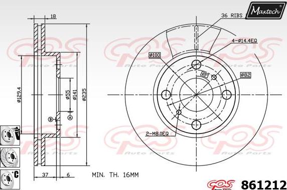 Maxtech 851095 - Brake Disc autospares.lv