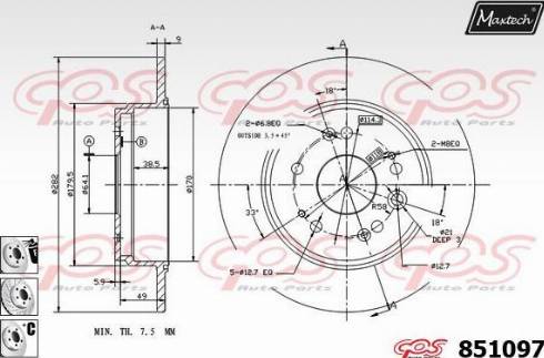 Maxtech 851097.6980 - Brake Disc autospares.lv