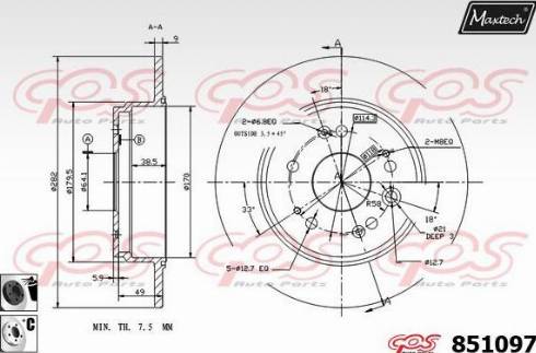 Maxtech 851097.6060 - Brake Disc autospares.lv