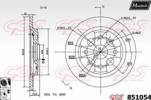 Maxtech 851054.6060 - Brake Disc autospares.lv