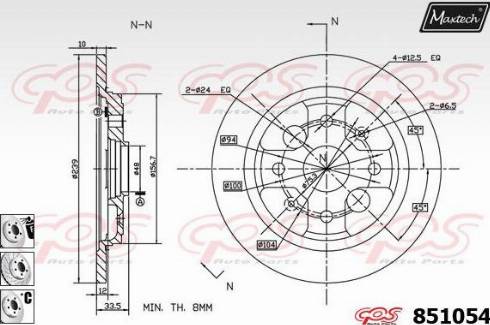 Maxtech 851054.6880 - Brake Disc autospares.lv