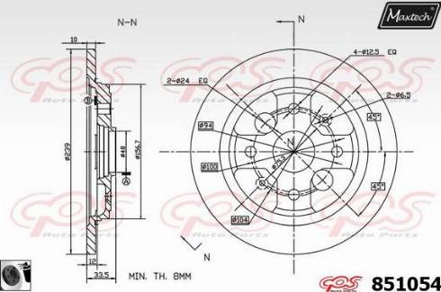 Maxtech 851054.0060 - Brake Disc autospares.lv