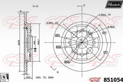 Maxtech 851054.0080 - Brake Disc autospares.lv