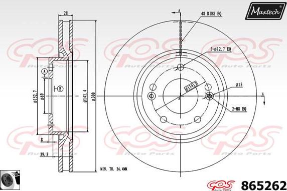 Maxtech 851054 - Brake Disc autospares.lv