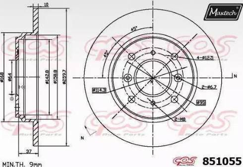 Maxtech 851055.6060 - Brake Disc autospares.lv