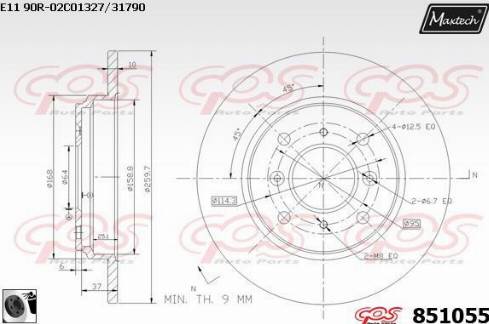 Maxtech 851055.0060 - Brake Disc autospares.lv